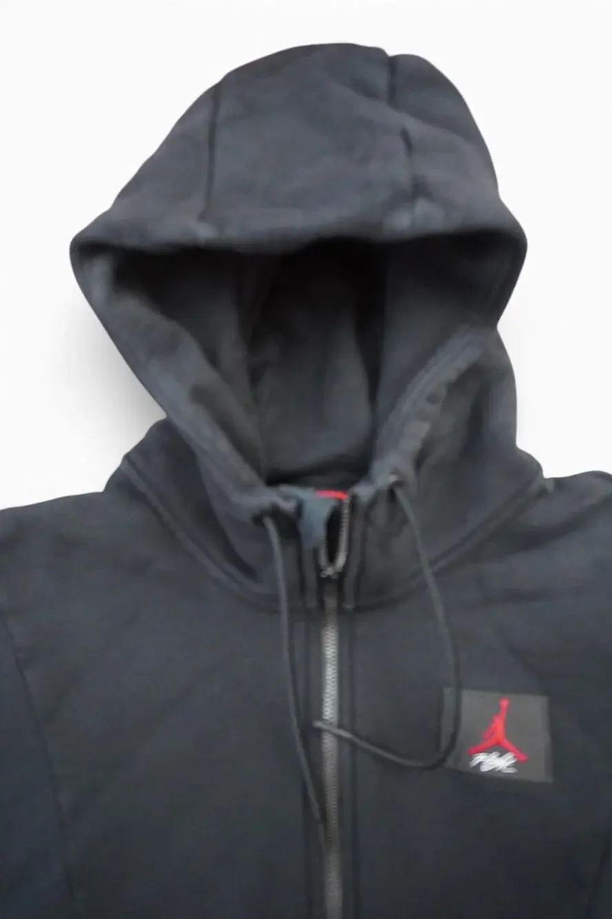 Jordan Hoodie Mens Large Black Full Zip Fleece Sweatshirt Jumpman Logo Patch